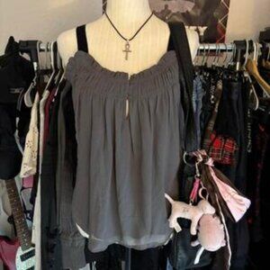 Converse One Star gray tank, size small. Velvet straps with two cute front butto